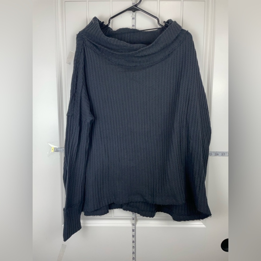 Free People Black Cowl Neck Sweater